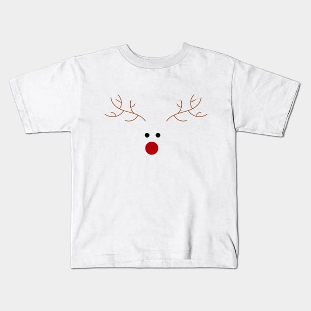 Rudolph Reindeer Kids T-Shirt by LittleMissy